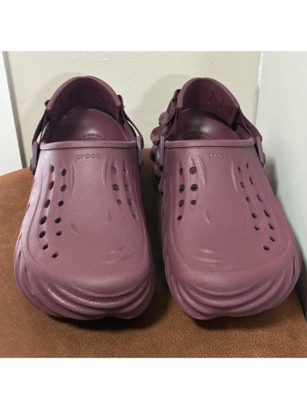 Crocs Echo Perforated Clog Sandals Plush Plum Color Mens size 11